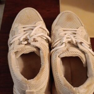 Casual White Lace-Up Sneakers